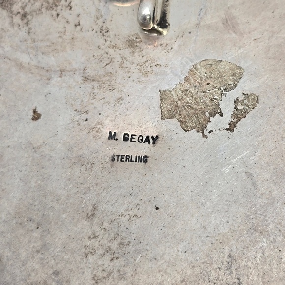 Native American M Begay Sterling Silver Spiny Oyster Necklace #20842 - Picture 8 of 10